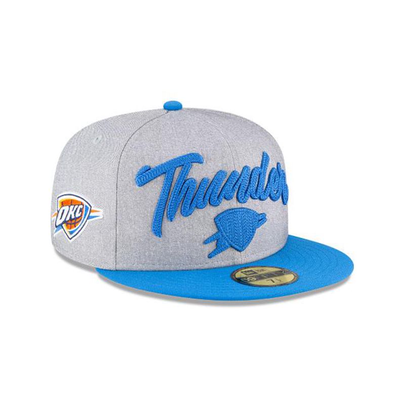 NBA Oklahoma City Thunder Draft 59Fifty Fitted (XRU3979) - Grey New Era Caps